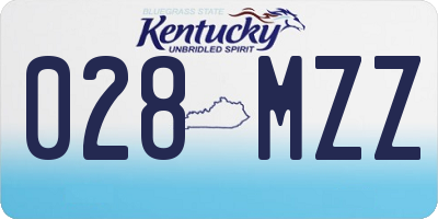 KY license plate 028MZZ