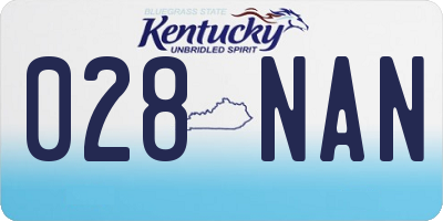 KY license plate 028NAN
