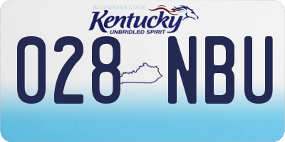 KY license plate 028NBU
