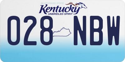 KY license plate 028NBW