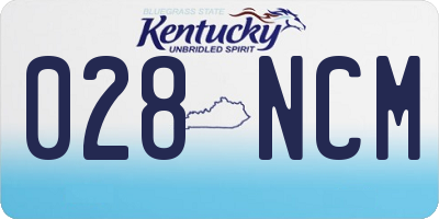 KY license plate 028NCM
