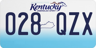 KY license plate 028QZX