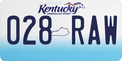 KY license plate 028RAW