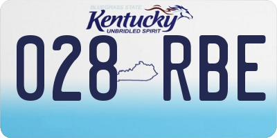 KY license plate 028RBE