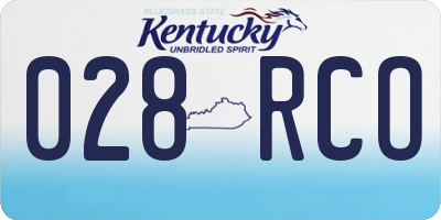 KY license plate 028RCO