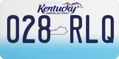 KY license plate 028RLQ