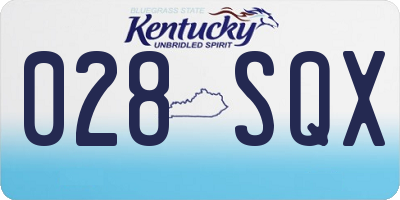 KY license plate 028SQX