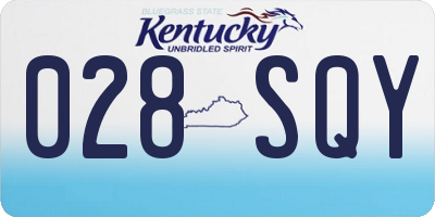 KY license plate 028SQY