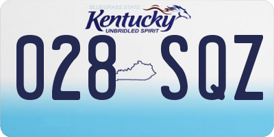 KY license plate 028SQZ