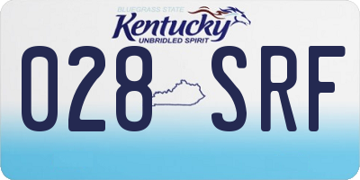 KY license plate 028SRF