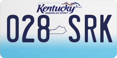 KY license plate 028SRK