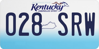KY license plate 028SRW