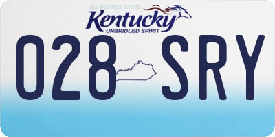 KY license plate 028SRY