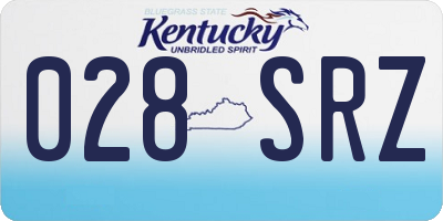 KY license plate 028SRZ