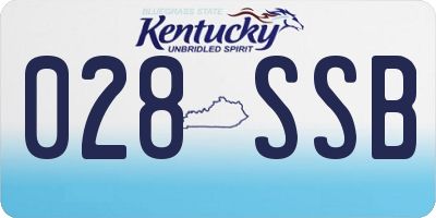 KY license plate 028SSB