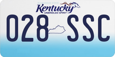 KY license plate 028SSC