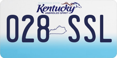 KY license plate 028SSL