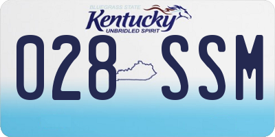 KY license plate 028SSM