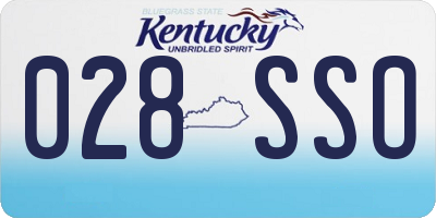 KY license plate 028SSO