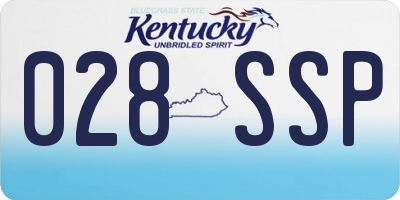 KY license plate 028SSP