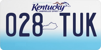 KY license plate 028TUK