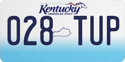 KY license plate 028TUP