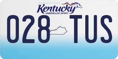 KY license plate 028TUS