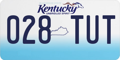 KY license plate 028TUT