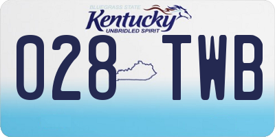 KY license plate 028TWB