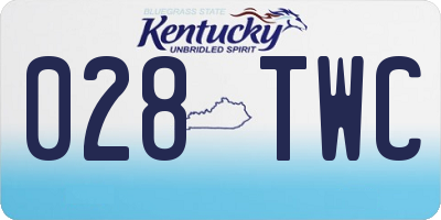 KY license plate 028TWC