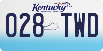 KY license plate 028TWD
