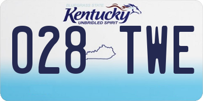 KY license plate 028TWE