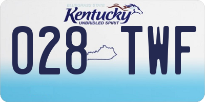KY license plate 028TWF