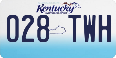KY license plate 028TWH
