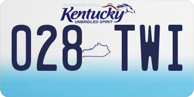 KY license plate 028TWI