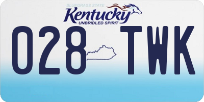 KY license plate 028TWK