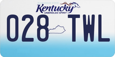 KY license plate 028TWL