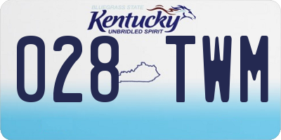 KY license plate 028TWM
