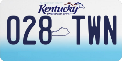 KY license plate 028TWN
