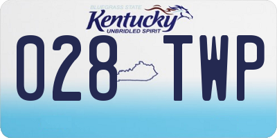 KY license plate 028TWP