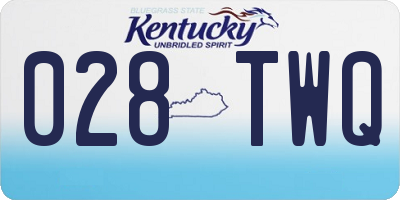 KY license plate 028TWQ