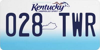 KY license plate 028TWR