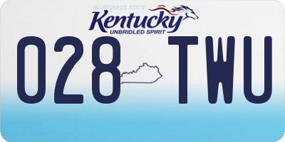 KY license plate 028TWU