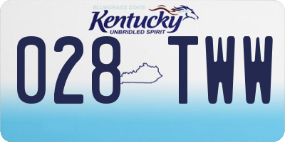 KY license plate 028TWW