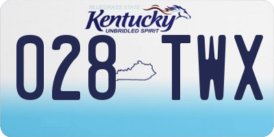 KY license plate 028TWX