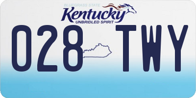 KY license plate 028TWY