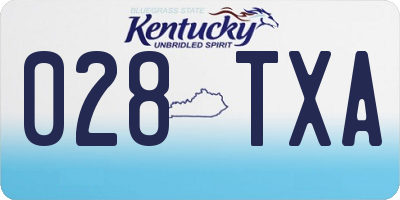 KY license plate 028TXA