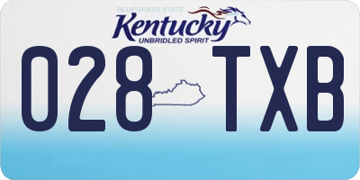 KY license plate 028TXB