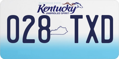 KY license plate 028TXD
