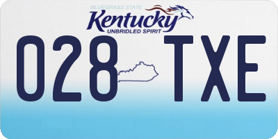 KY license plate 028TXE